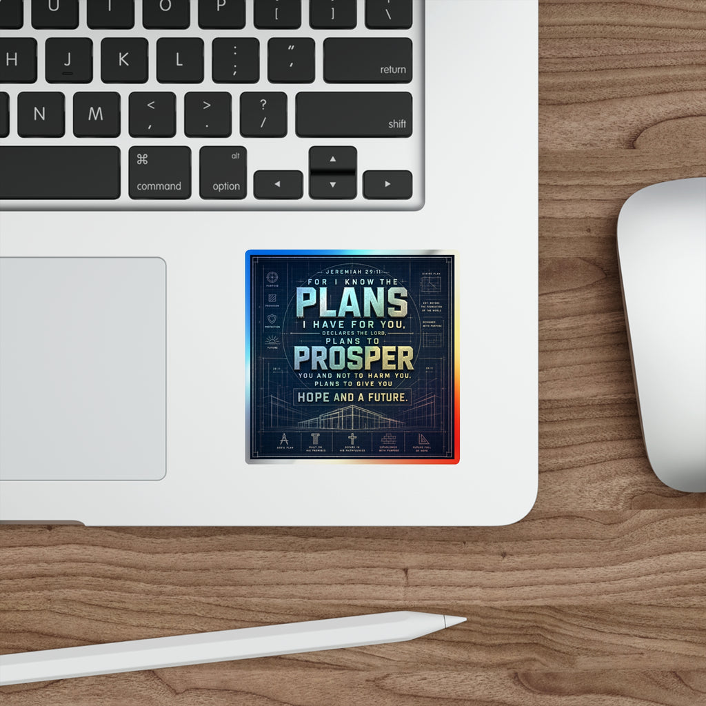 Holographic 'Plans to Prosper' Die-Cut Sticker — Jeremiah 29:11 Inspirational Faith Sticker