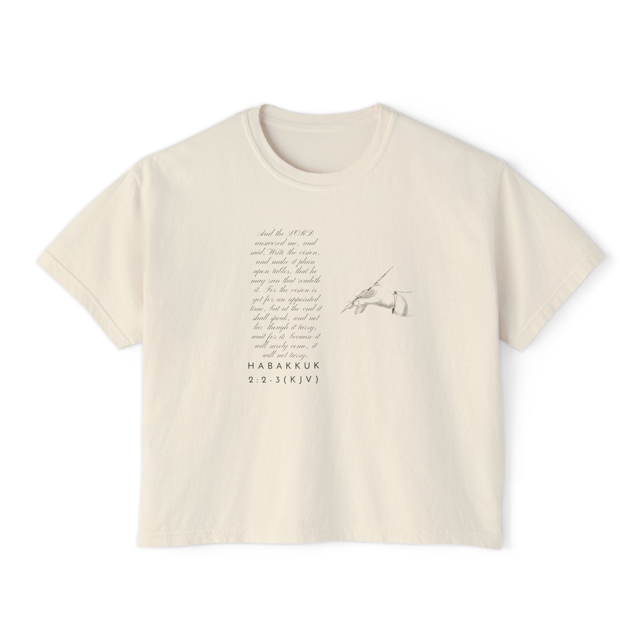 Women's Christian Boxy Tee — Write the Vision and Make it Plain (KJV)