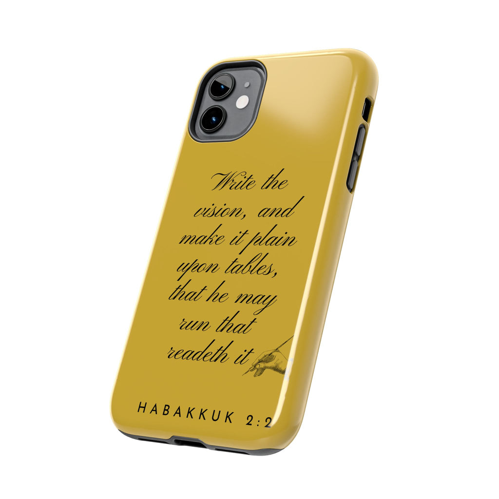 Habakkuk 2:2 Scriptural Tough Phone Case — "Write the vision" Christian Phone Cover