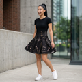 Christian Dove & Scripture Skater Skirt — Faith-Inspired Floral Print