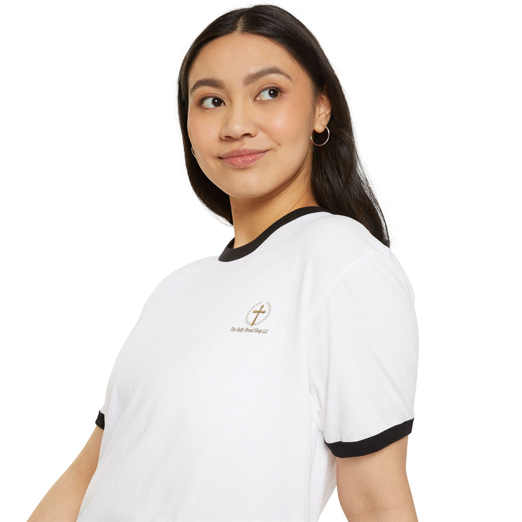 Introducing God Cross Ringer T-Shirt – Faith-Based Vintage Style