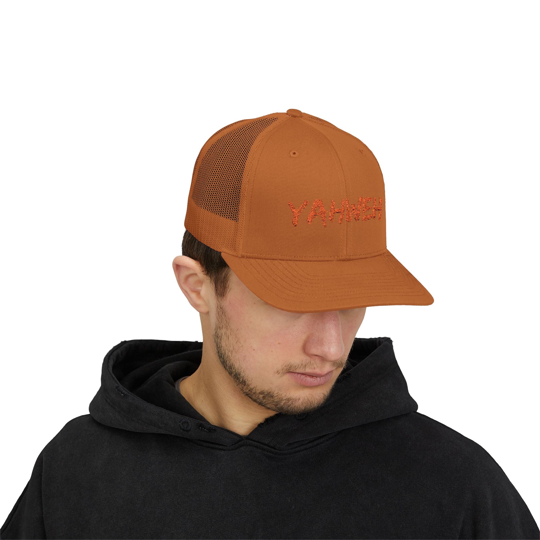 Yahweh Embroidered Trucker Cap (Mesh Back)