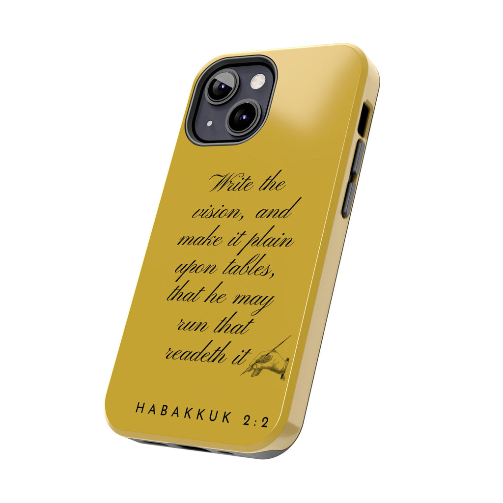 Habakkuk 2:2 Scriptural Tough Phone Case — "Write the vision" Christian Phone Cover