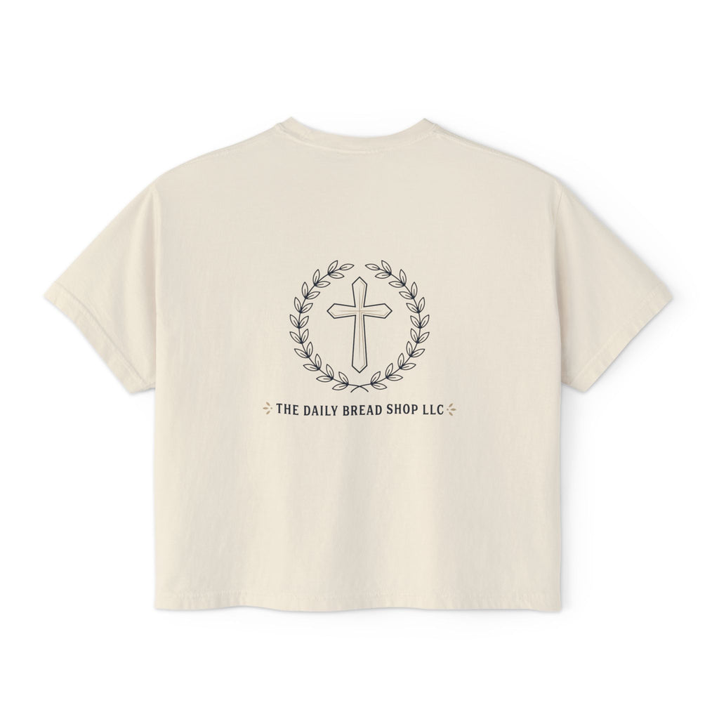 Christian Cross Boxy Tee — Write the Vision and Make It Plain KJV