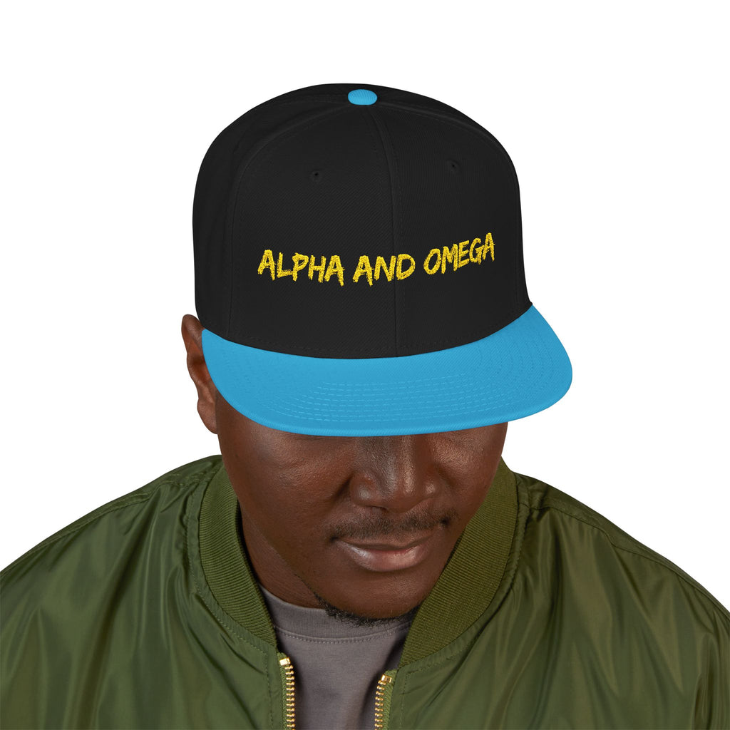 Embroidered "Alpha and Omega" Snapback Hat - Streetwear Trucker Cap