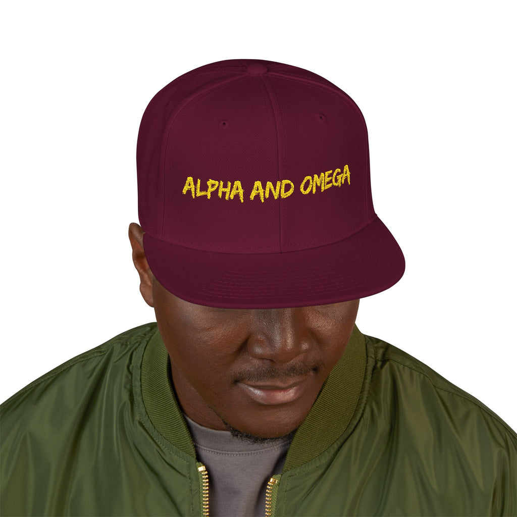 Embroidered "Alpha and Omega" Snapback Hat - Streetwear Trucker Cap