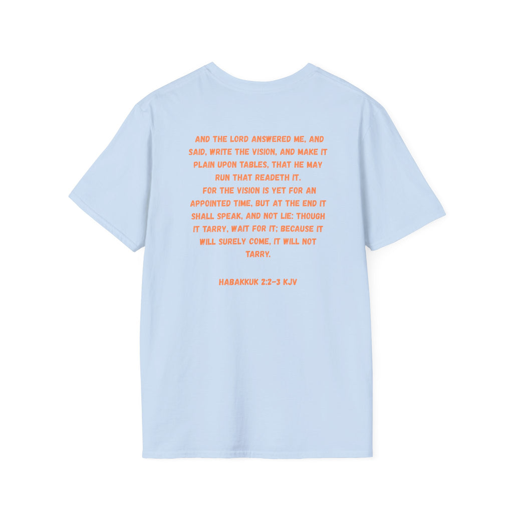 T-Shirt — Funny Biblical Ostrich Comic (Habakkuk 2:2-3)