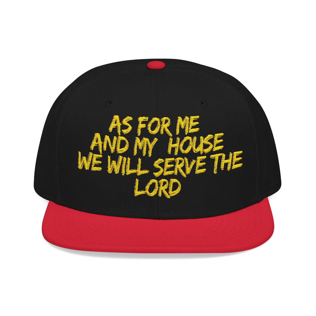 Embroidered Snapback Hat — “As For Me And My House, We Will Serve the Lord” Streetwear Cap