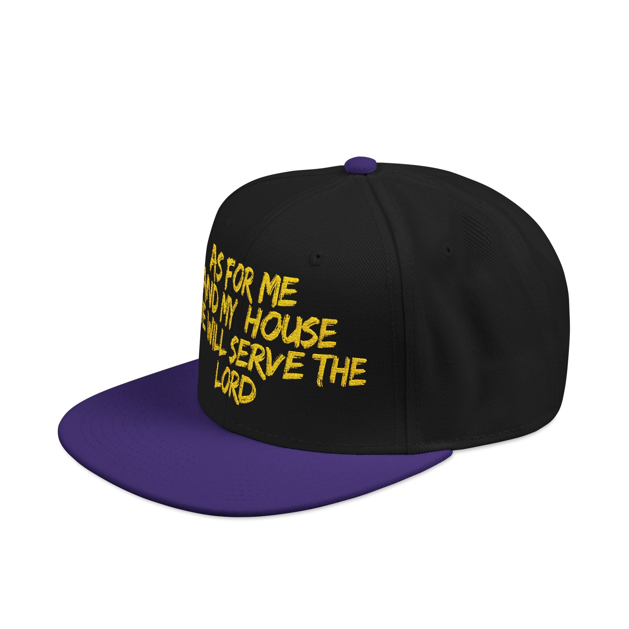 Embroidered Snapback Hat — “As For Me And My House, We Will Serve the Lord” Streetwear Cap
