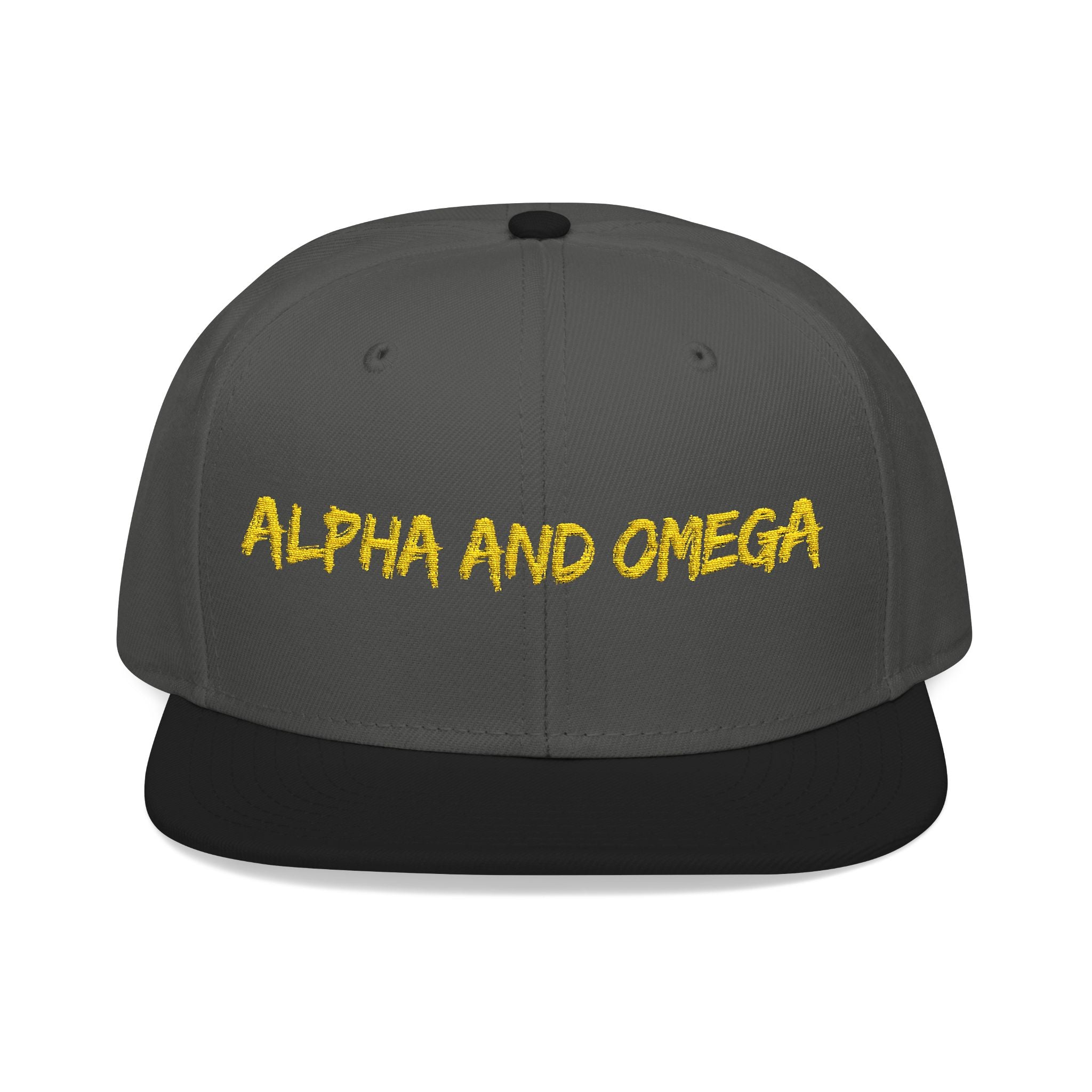 Embroidered "Alpha and Omega" Snapback Hat - Streetwear Trucker Cap