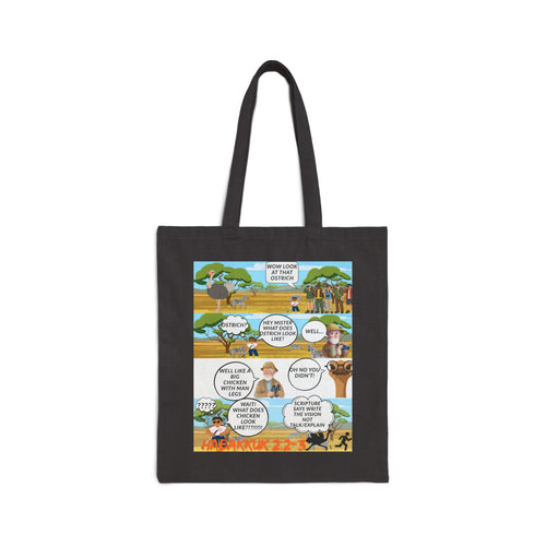 Bible Verse Tote Bag — Habakkuk 2:2-3 Canvas Shoulder Bag