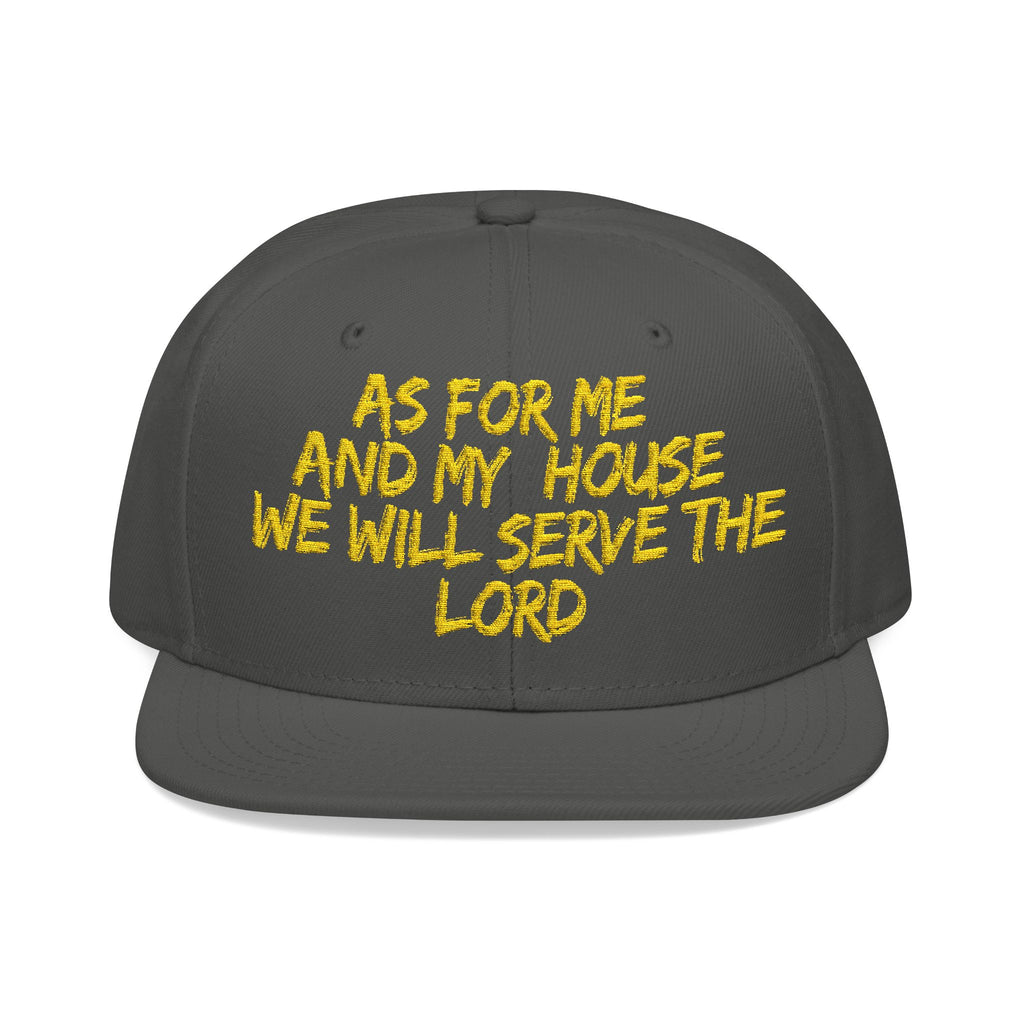 Embroidered Snapback Hat — “As For Me And My House, We Will Serve the Lord” Streetwear Cap
