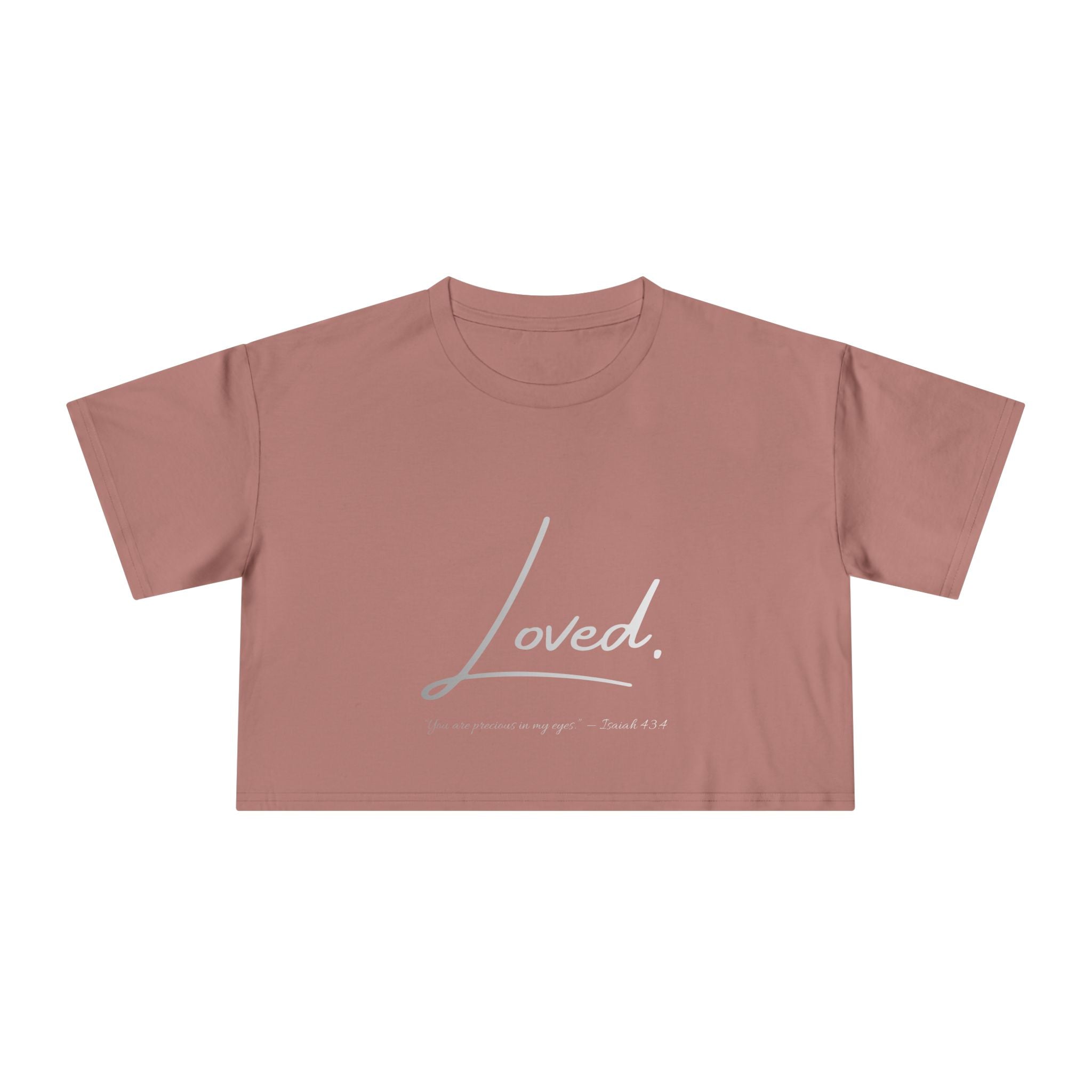 Loved Crop Tee — Christian Faith Message Women’s Cropped Shirt
