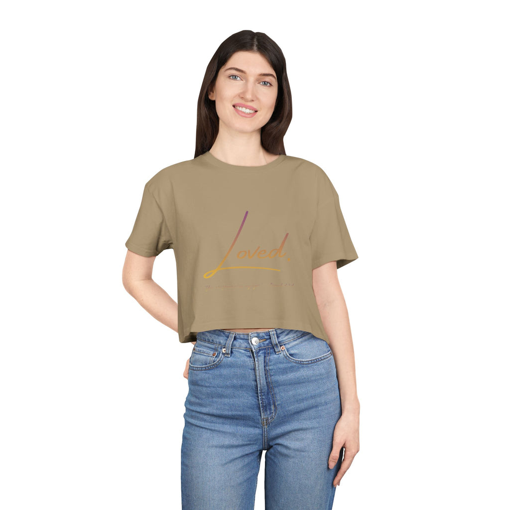 Loved Crop Tee — Christian Faith Message Women’s Cropped Shirt