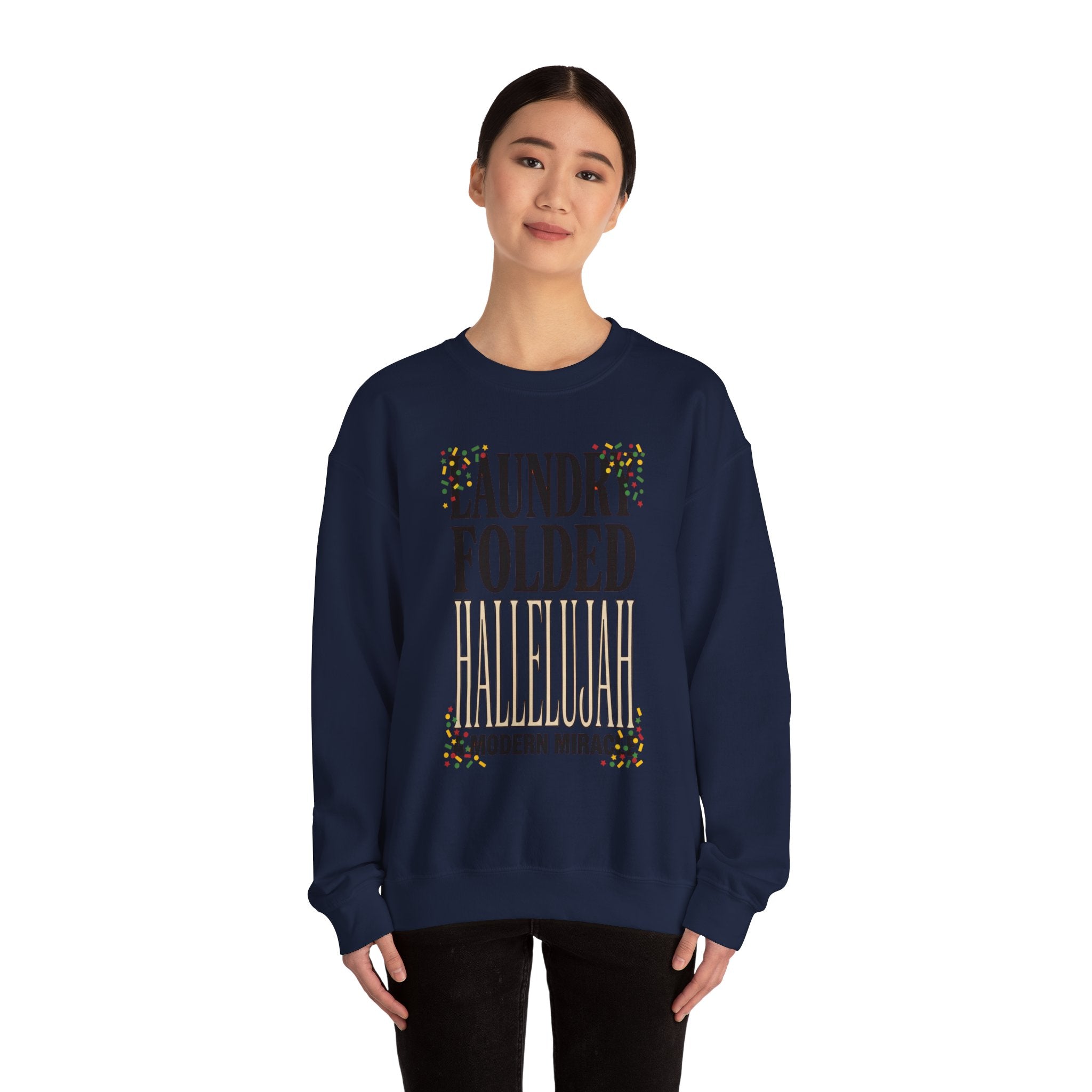 Laundry Folded Hallelujah Sweatshirt | Everything Hallelujah, Cozy Typography