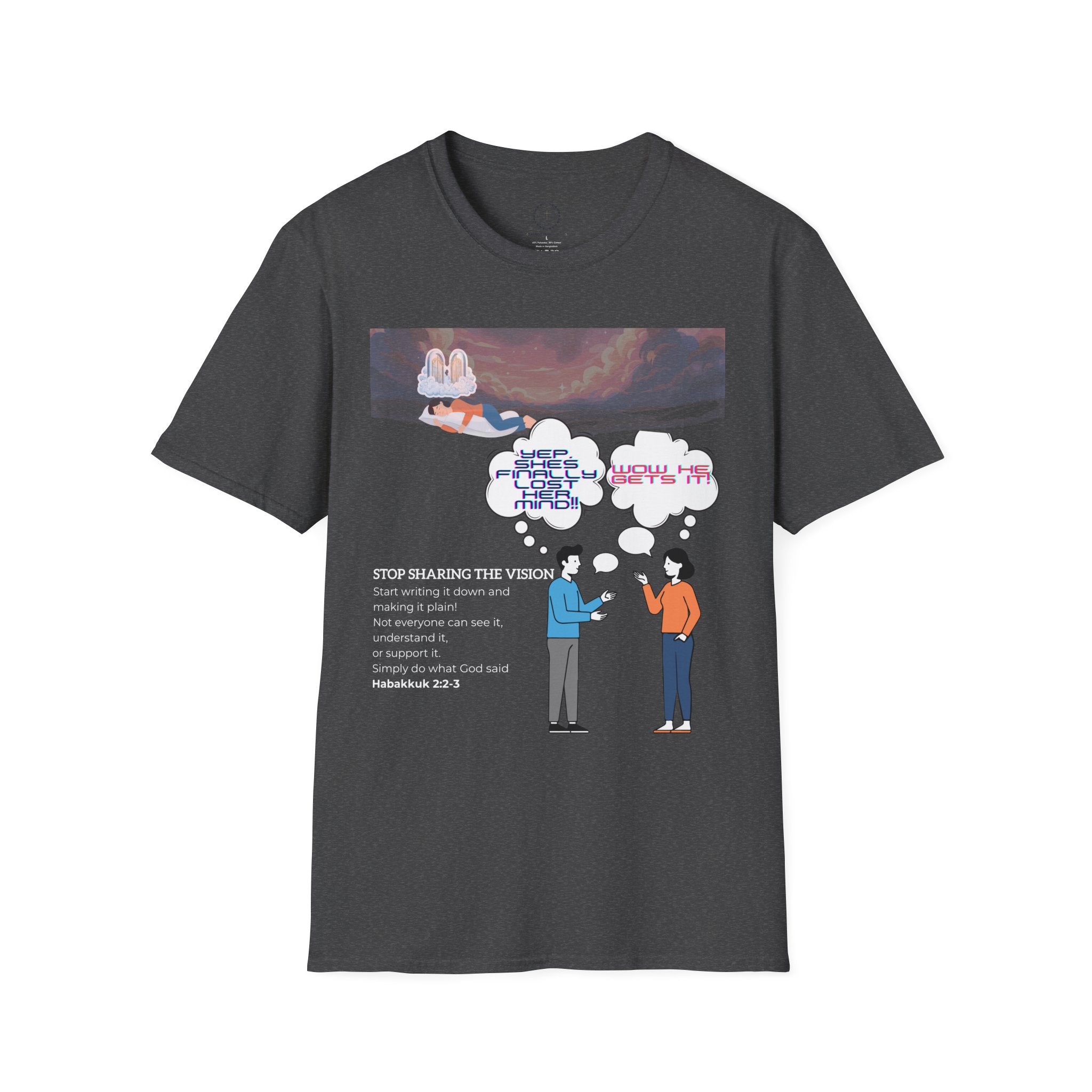 T-Shirt — 'Stop Sharing the Vision' Inspirational Conversation Graphic Tee