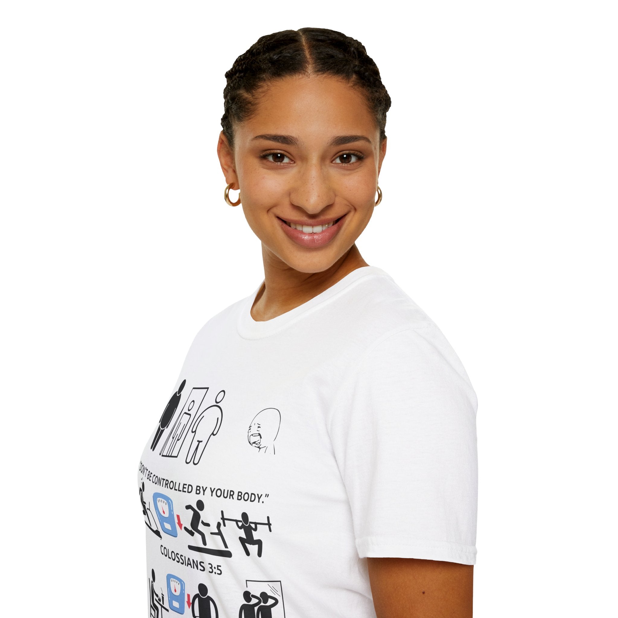 T-Shirt — “Don’t Be Controlled By Your Body” Christian Fitness Graphic