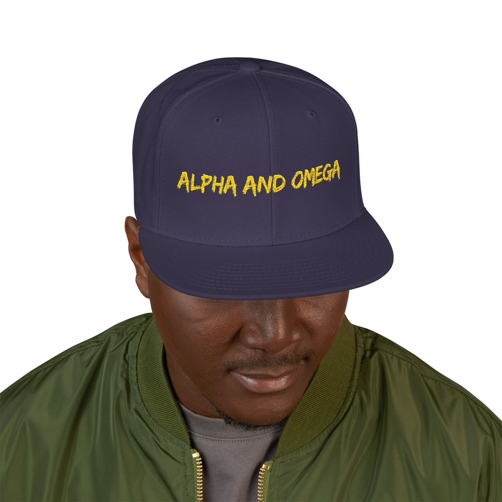 Embroidered "Alpha and Omega" Snapback Hat - Streetwear Trucker Cap