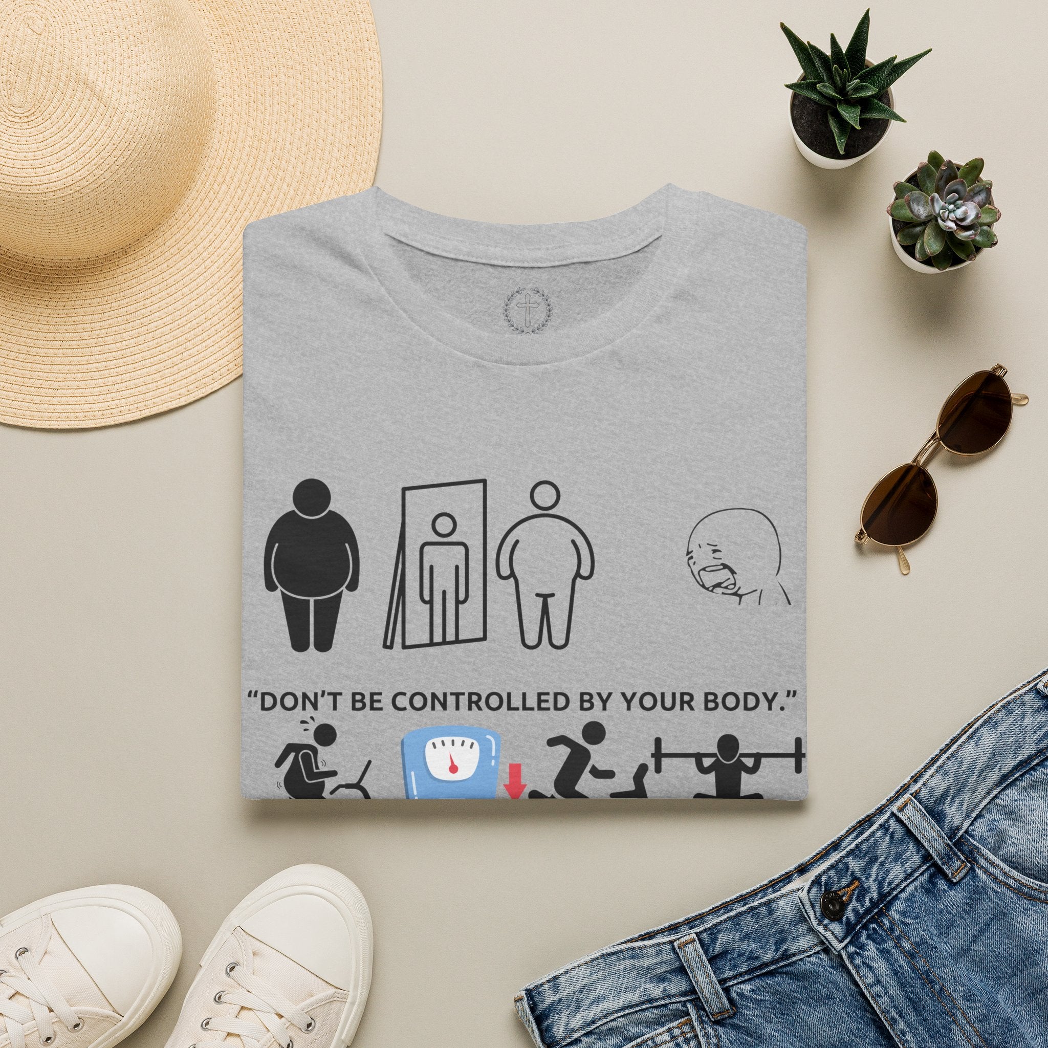 T-Shirt — “Don’t Be Controlled By Your Body” Christian Fitness Graphic