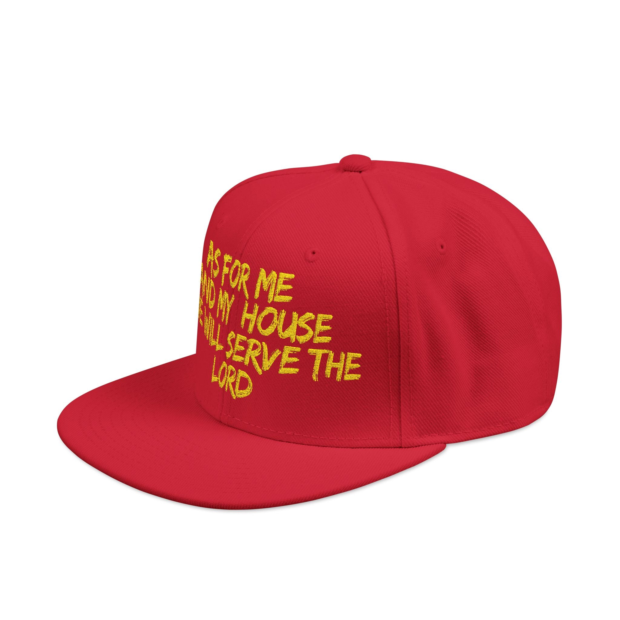 Embroidered Snapback Hat — “As For Me And My House, We Will Serve the Lord” Streetwear Cap