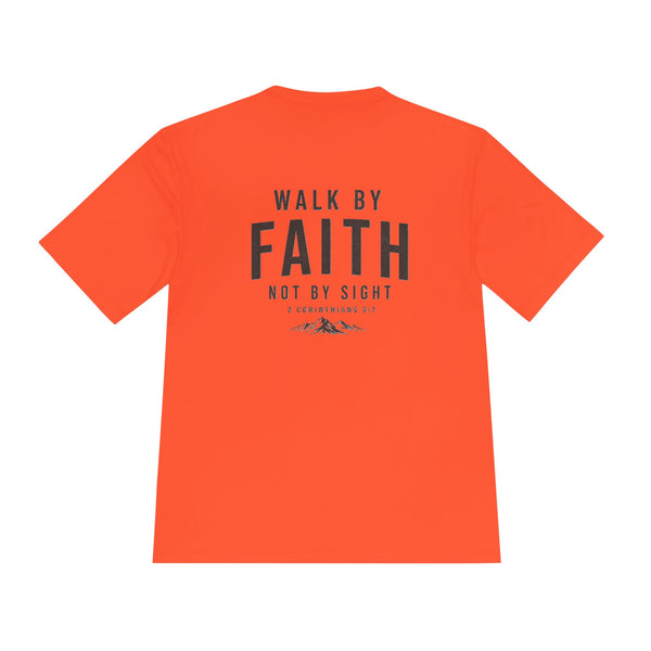 Faith Graphic Tee — “Walk By Faith Not By Sight” Moisture-Wicking Shirt