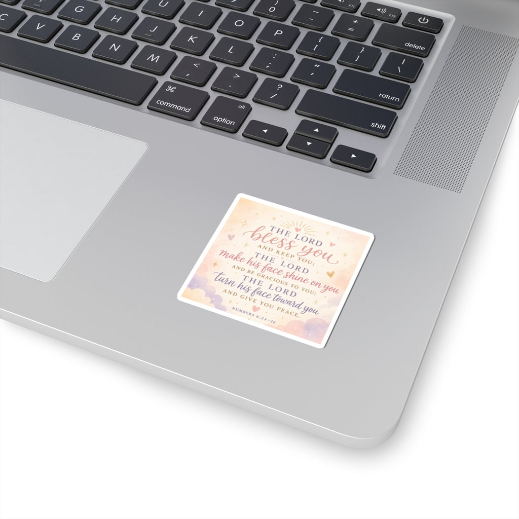 Bless You Bible Verse Sticker — Numbers 6:24-26 Inspirational Kiss-Cut Sticker