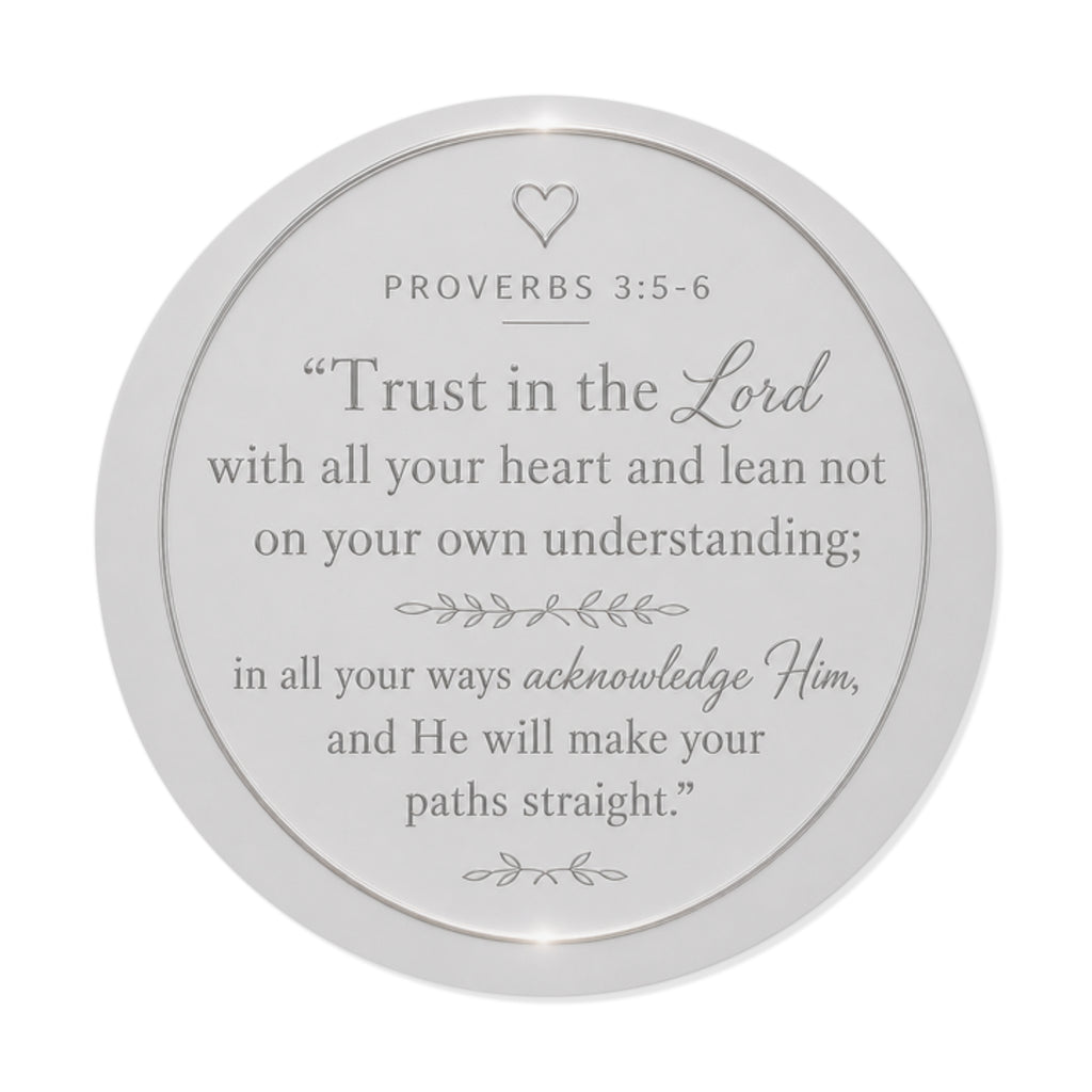 Proverbs 3:5-6 Round Vinyl Sticker — “Trust in the Lord” Inspirational Faith Decal
