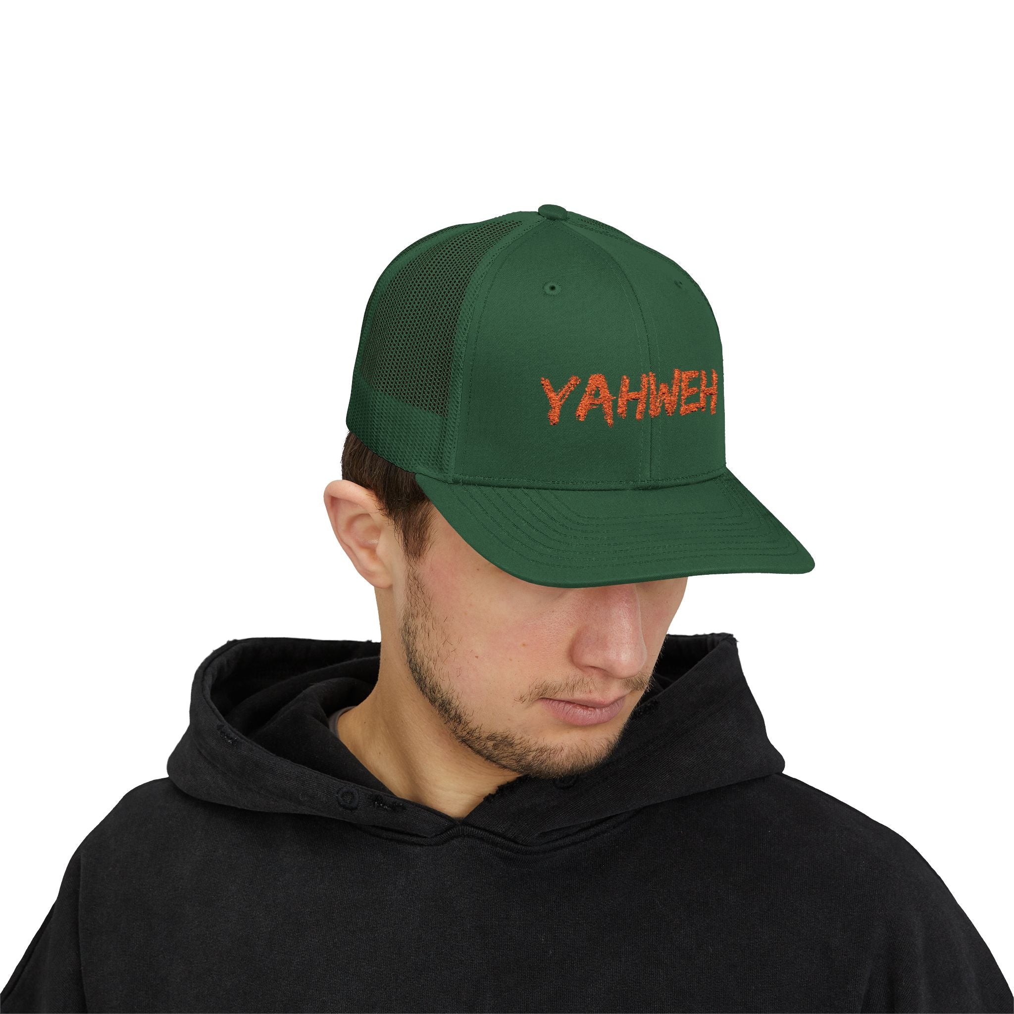 Yahweh Embroidered Trucker Cap (Mesh Back)
