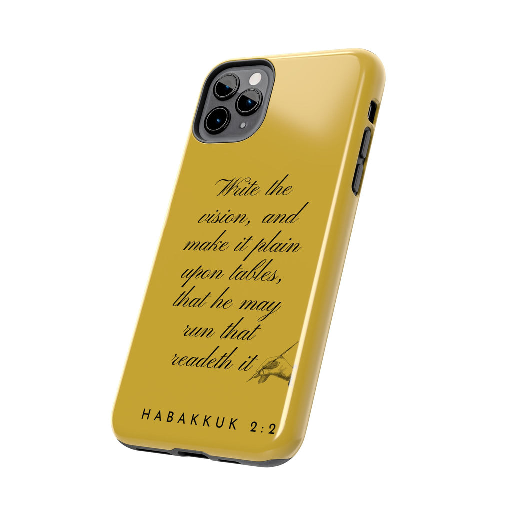 Habakkuk 2:2 Scriptural Tough Phone Case — "Write the vision" Christian Phone Cover