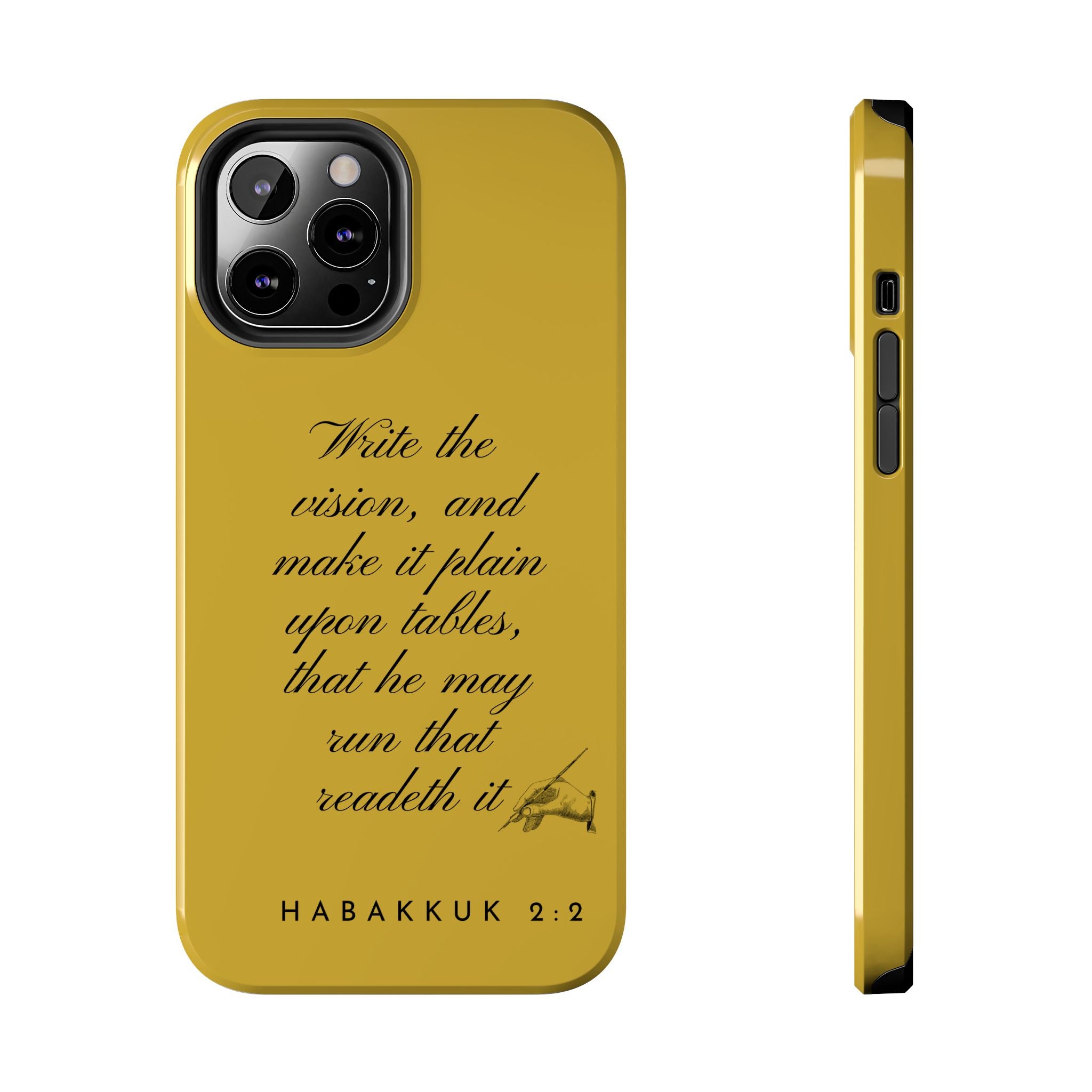 Habakkuk 2:2 Scriptural Tough Phone Case — "Write the vision" Christian Phone Cover