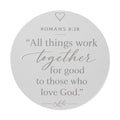 Romans 8:28 Round Vinyl Sticker — "All Things Work Together" Inspirational Christian Decal