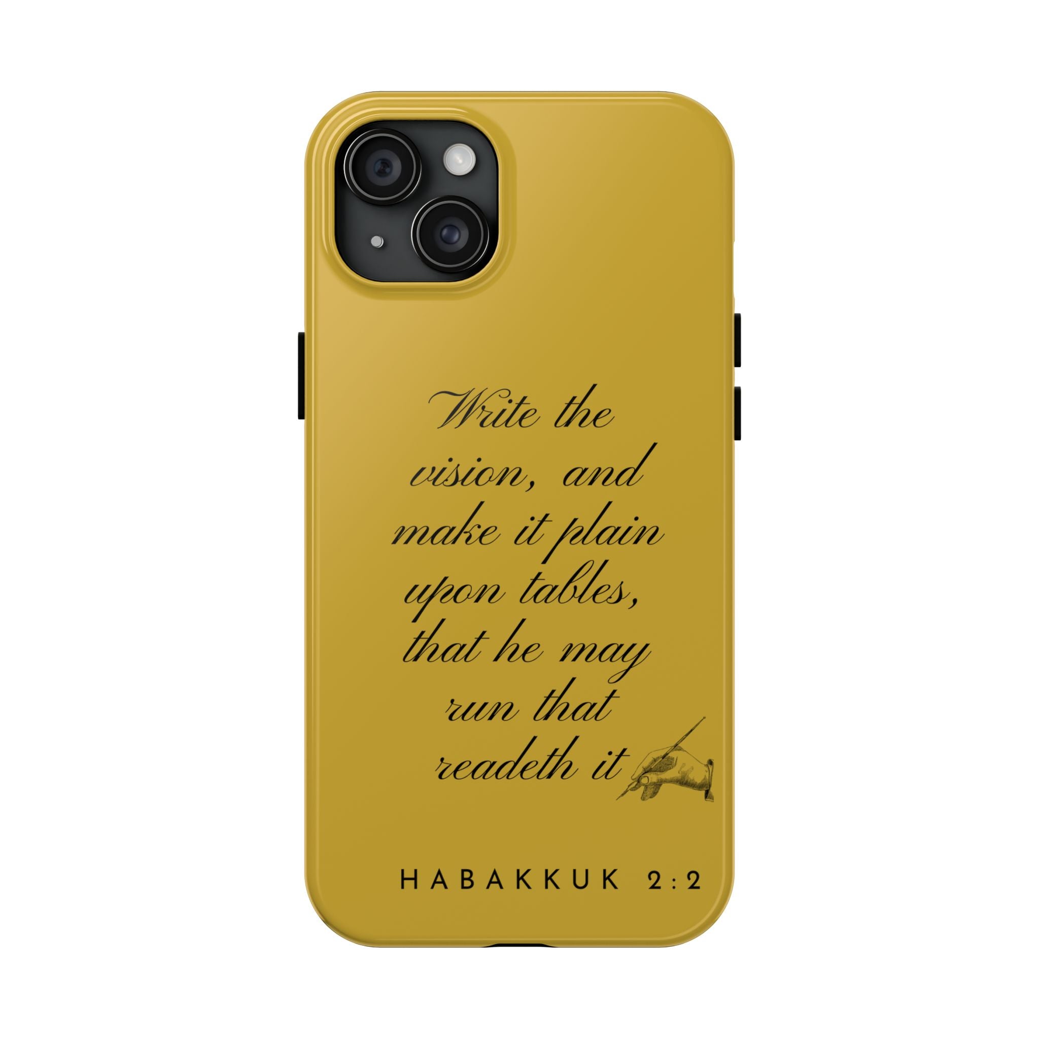 Habakkuk 2:2 Scriptural Tough Phone Case — "Write the vision" Christian Phone Cover