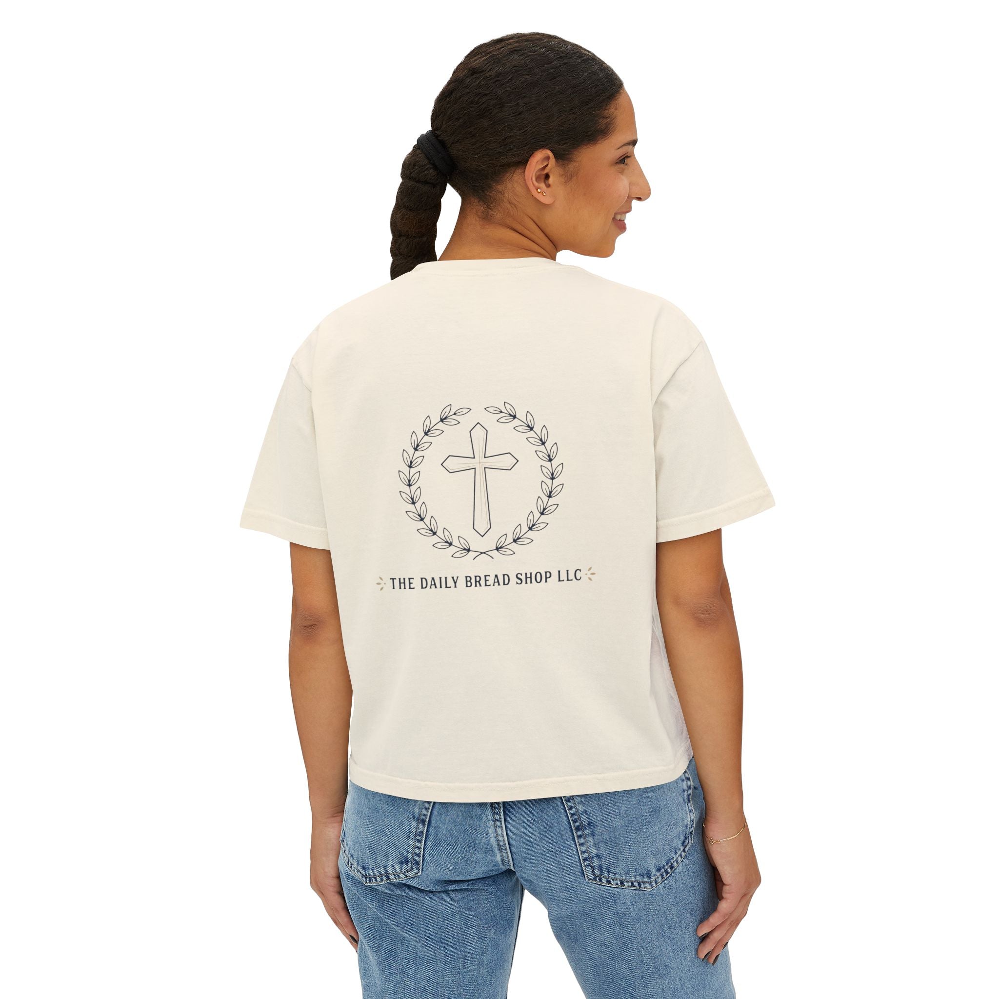 Christian Cross Boxy Tee — Write the Vision and Make It Plain KJV