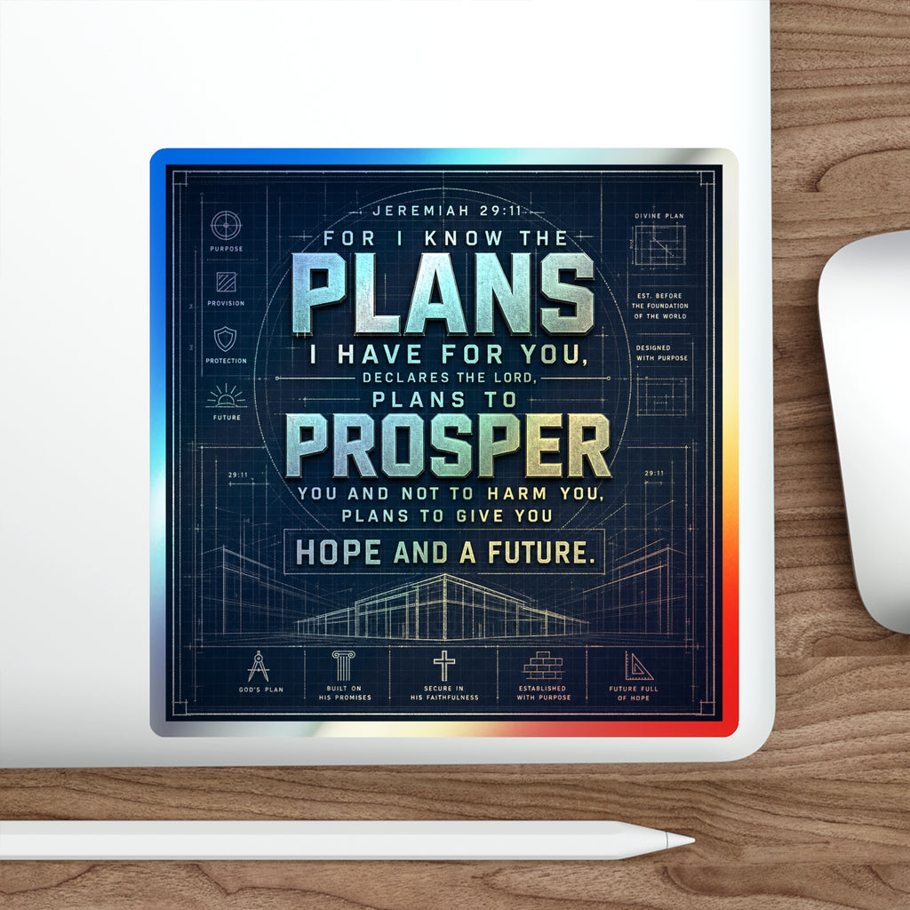 Holographic 'Plans to Prosper' Die-Cut Sticker — Jeremiah 29:11 Inspirational Faith Sticker