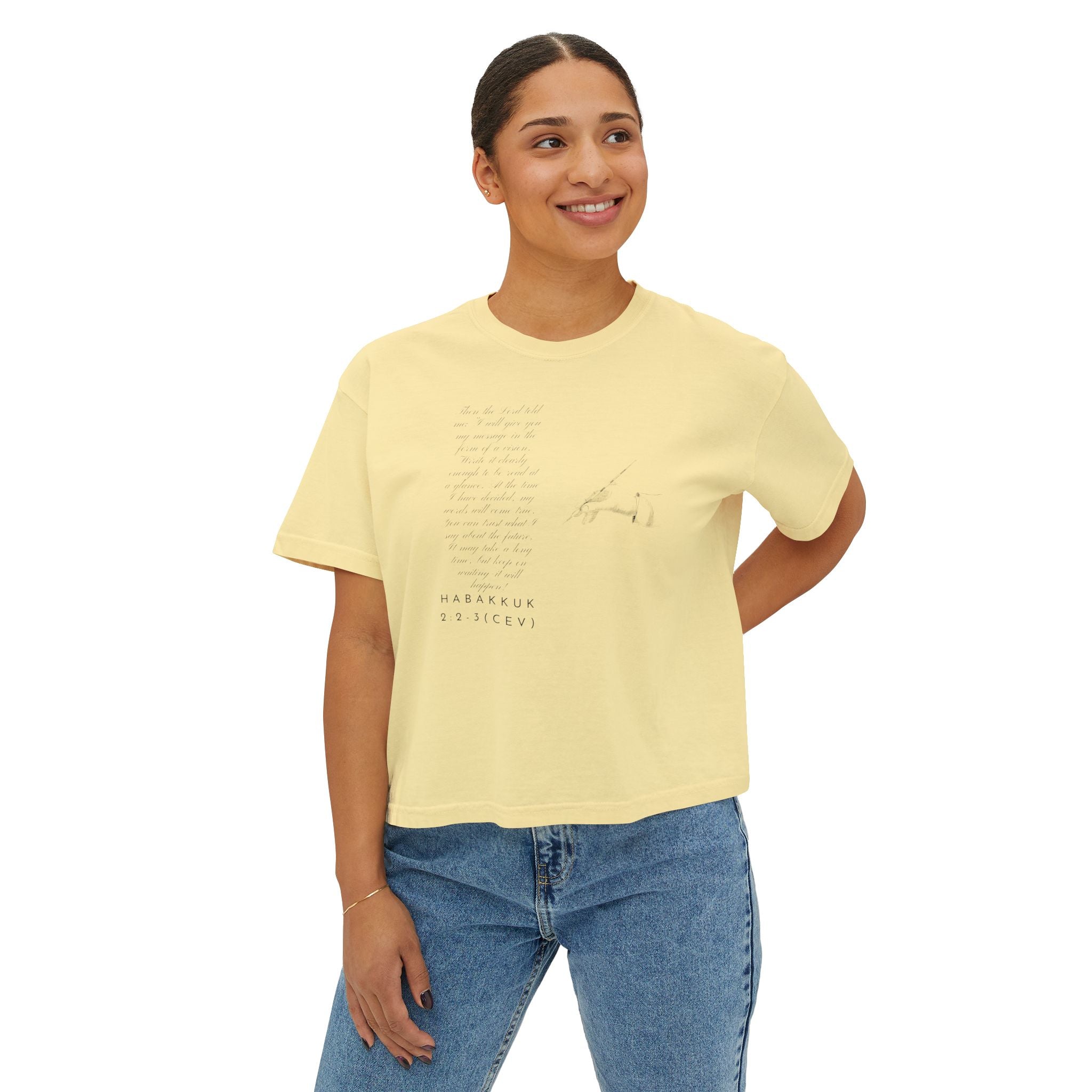 Women's Boxy Tee — Write the Vision and Make it Plain (CEV)