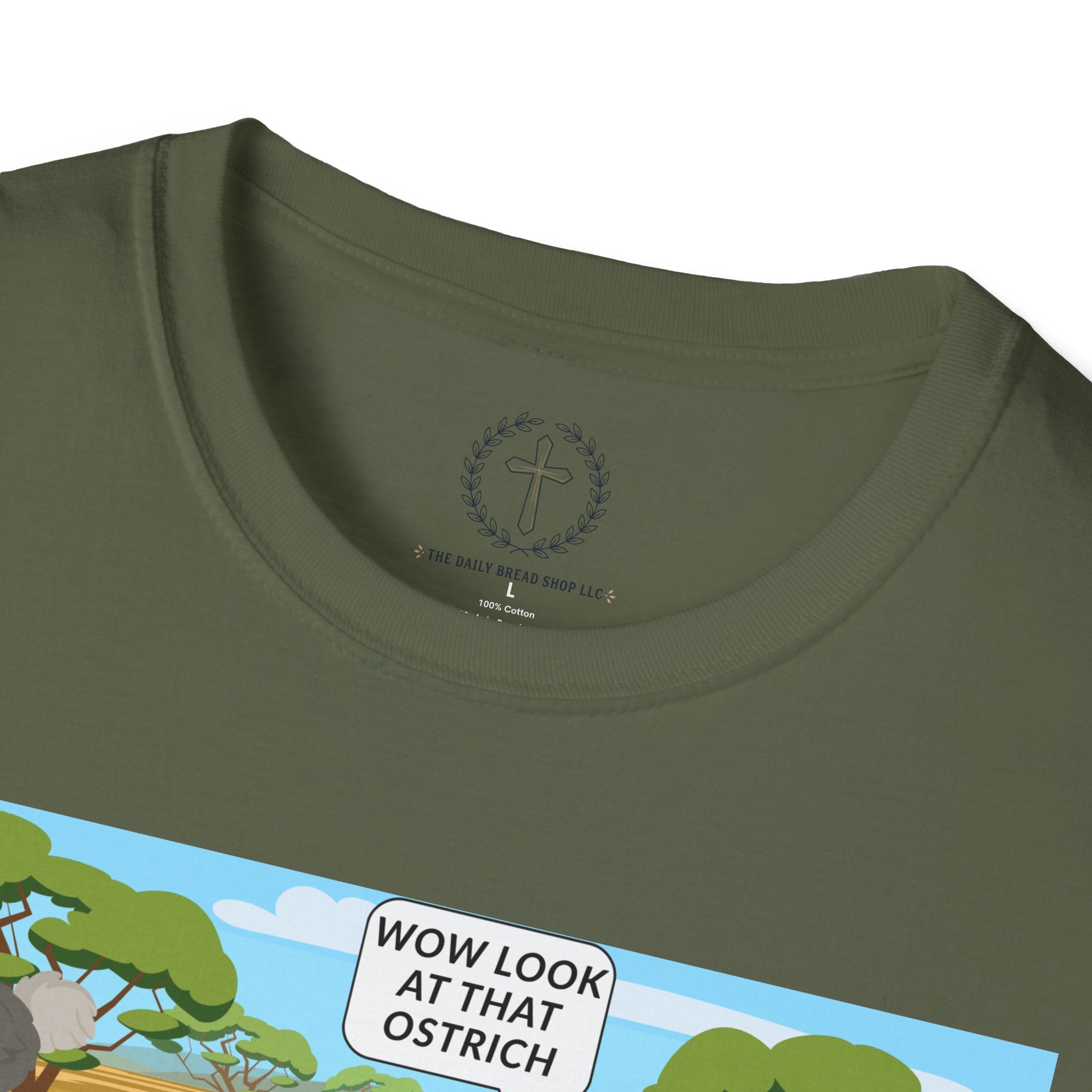 T-Shirt — Funny Biblical Ostrich Comic (Habakkuk 2:2-3)