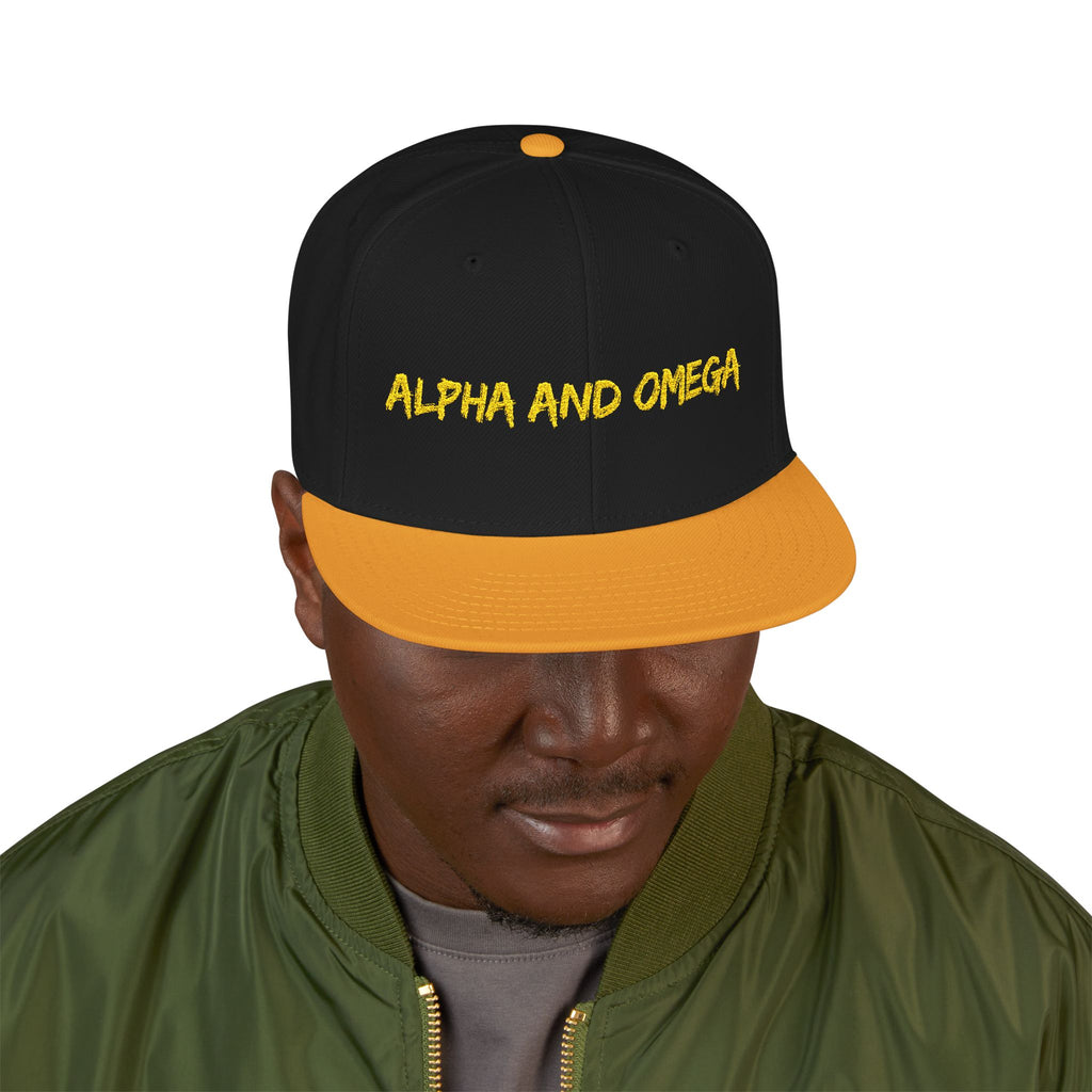 Embroidered "Alpha and Omega" Snapback Hat - Streetwear Trucker Cap