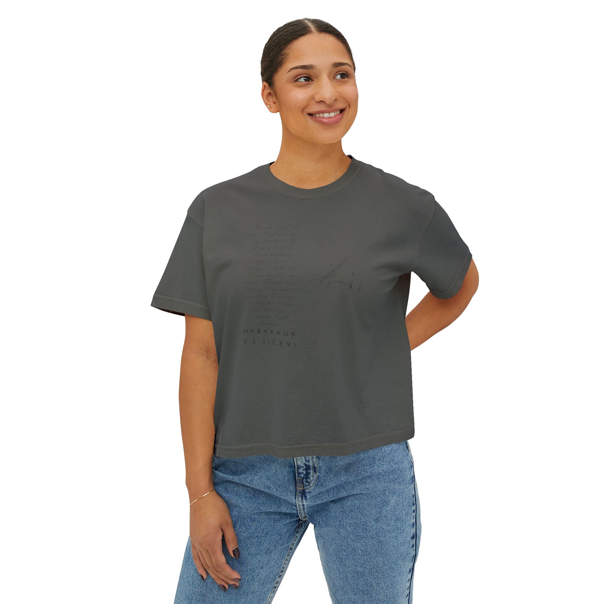 Women's Boxy Tee — Write the Vision and Make it Plain (CEV)