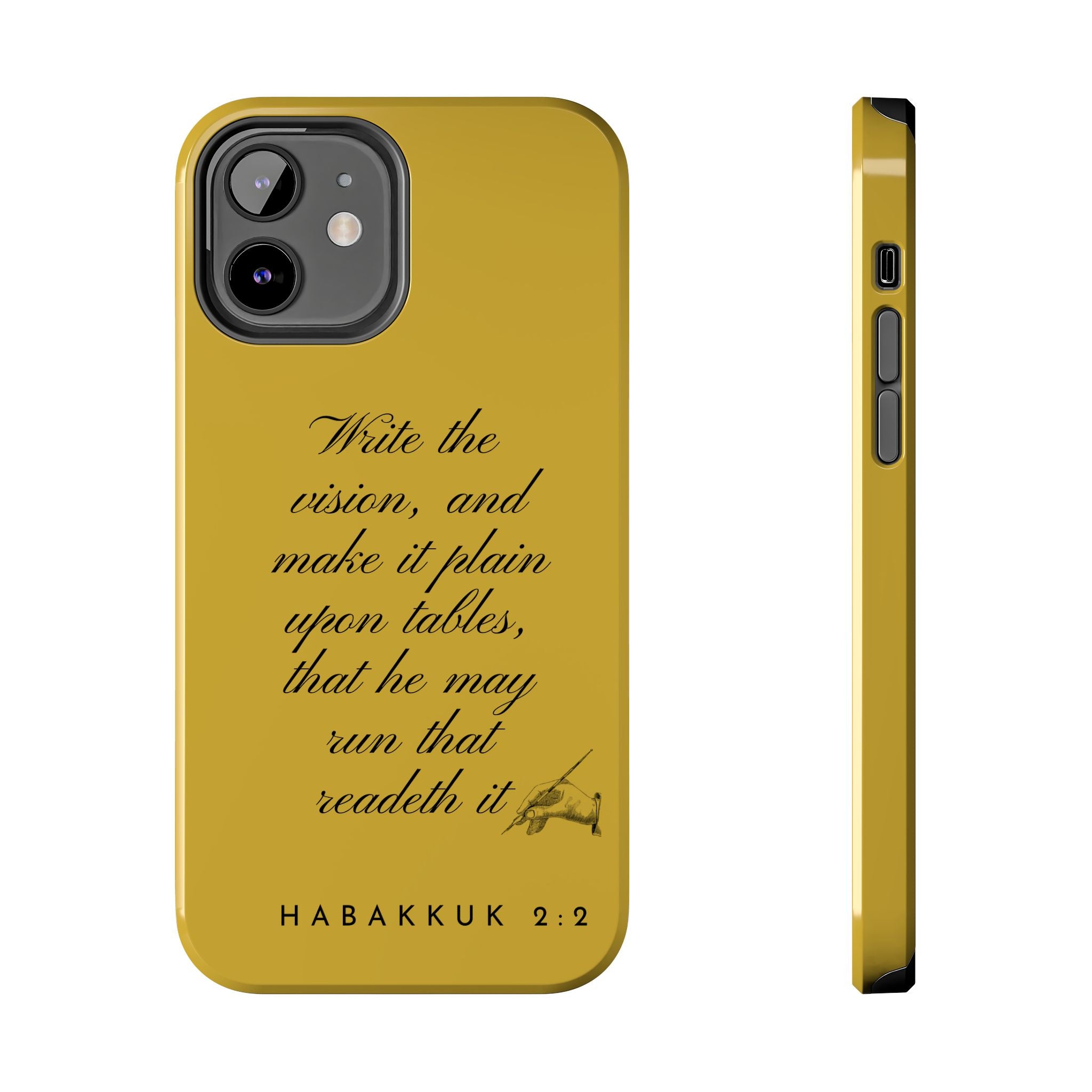 Habakkuk 2:2 Scriptural Tough Phone Case — "Write the vision" Christian Phone Cover