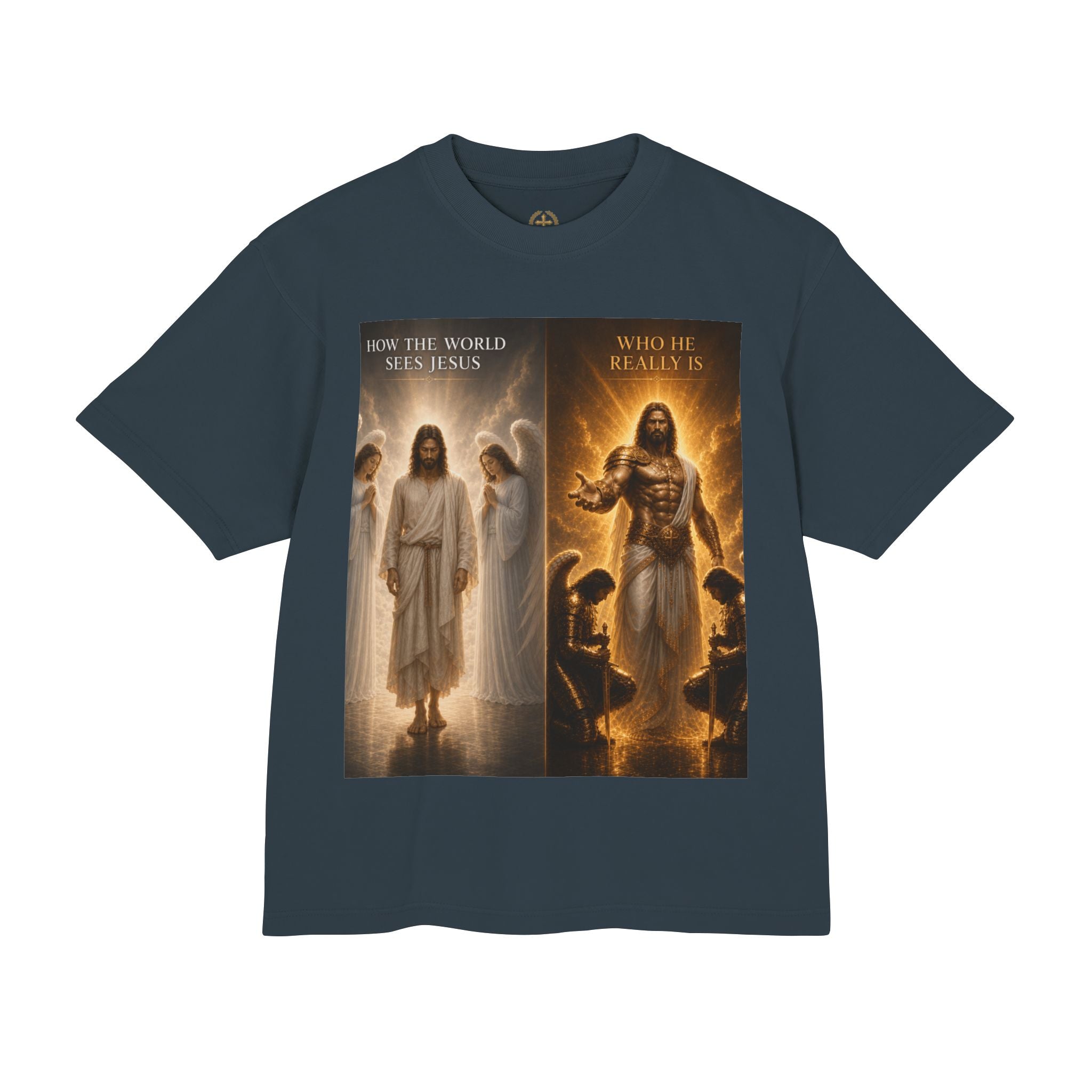 Faith Contrast T‑Shirt — "How the World Sees vs Who He Really Is" Inspirational Tee