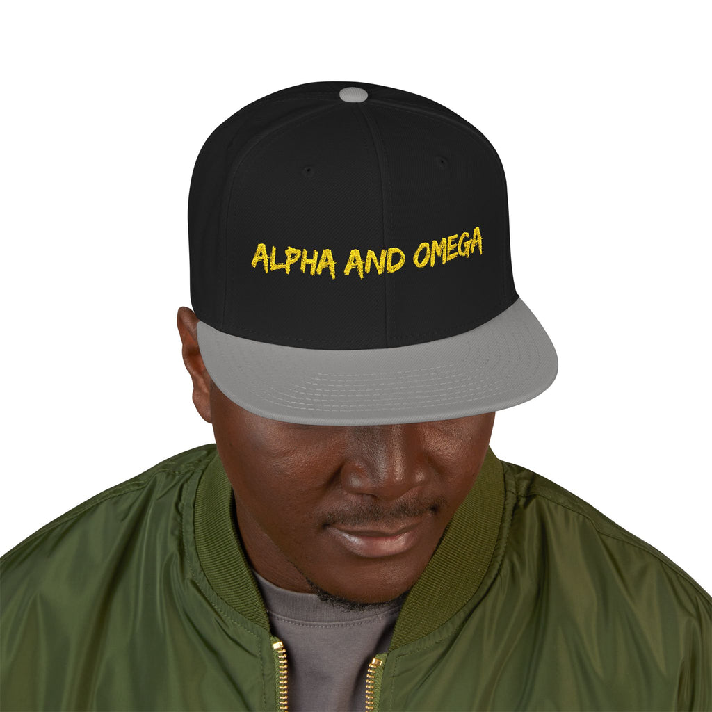 Embroidered "Alpha and Omega" Snapback Hat - Streetwear Trucker Cap