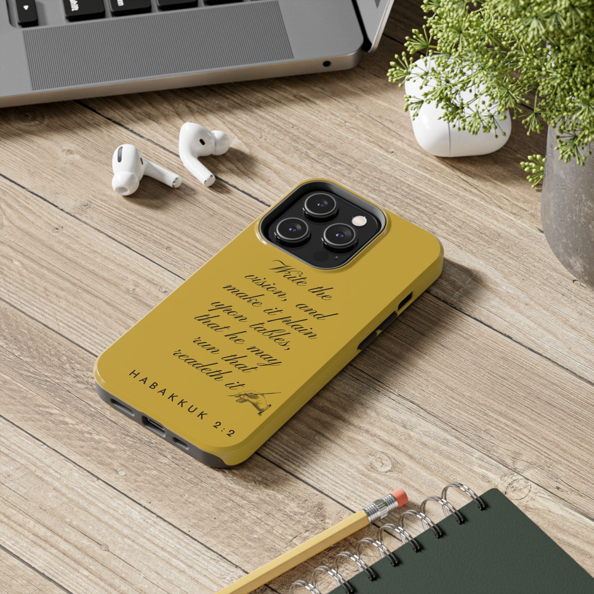 Habakkuk 2:2 Scriptural Tough Phone Case — "Write the vision" Christian Phone Cover