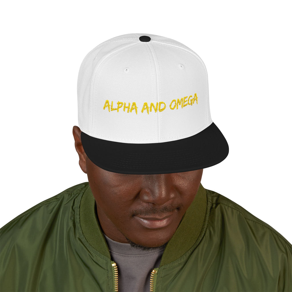 Embroidered "Alpha and Omega" Snapback Hat - Streetwear Trucker Cap