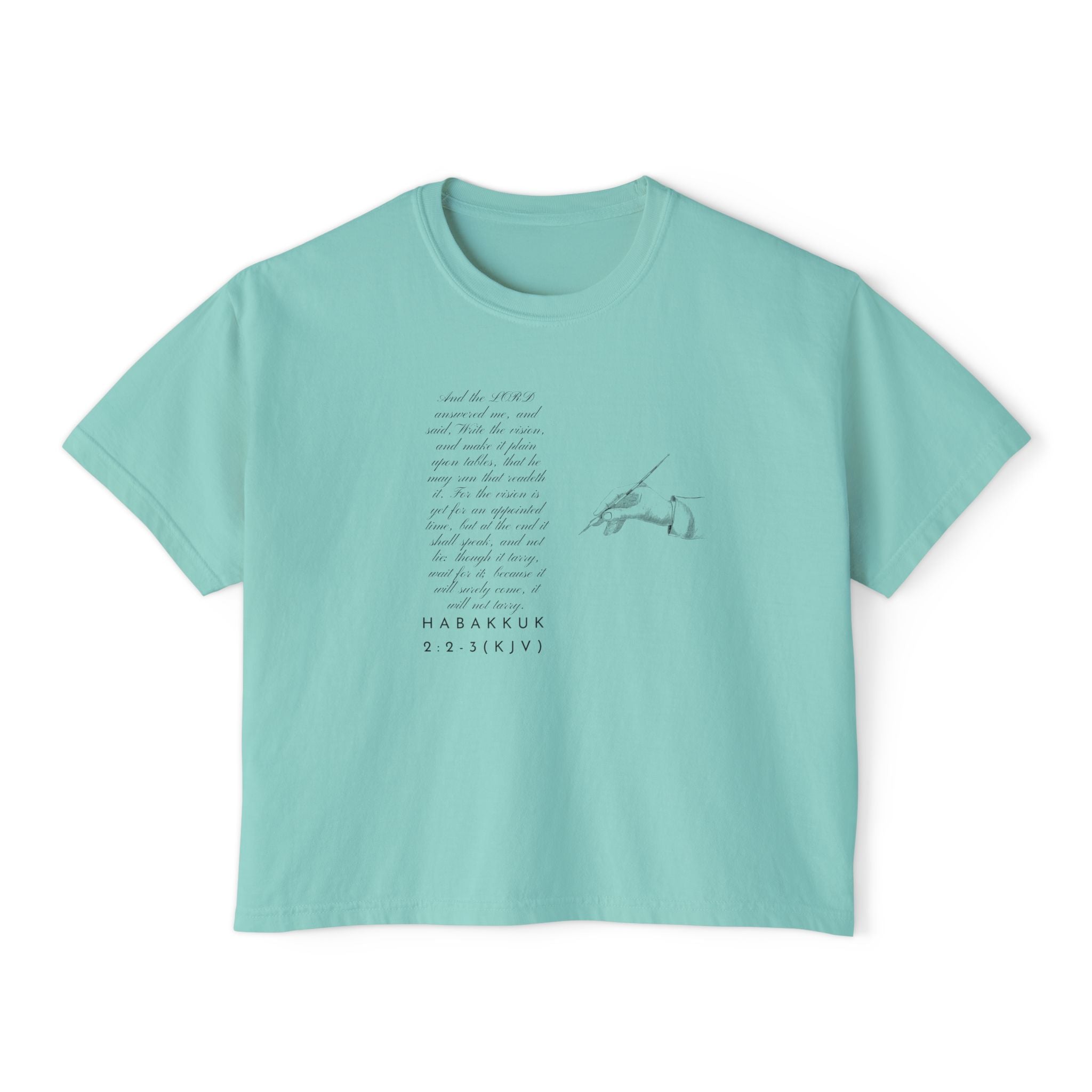 Women's Christian Boxy Tee — Write the Vision and Make it Plain (KJV)