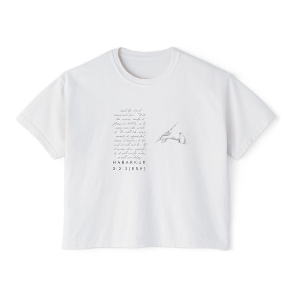 Christian Cross Boxy Tee — Write the Vision and Make It Plain KJV