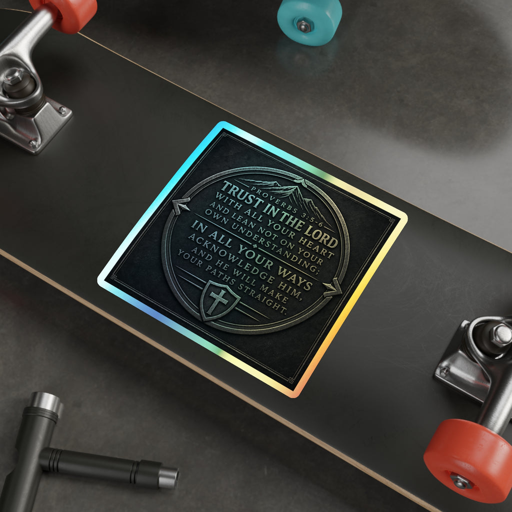 Holographic Faith Sticker — Proverbs 3:5 Inspirational Die-Cut