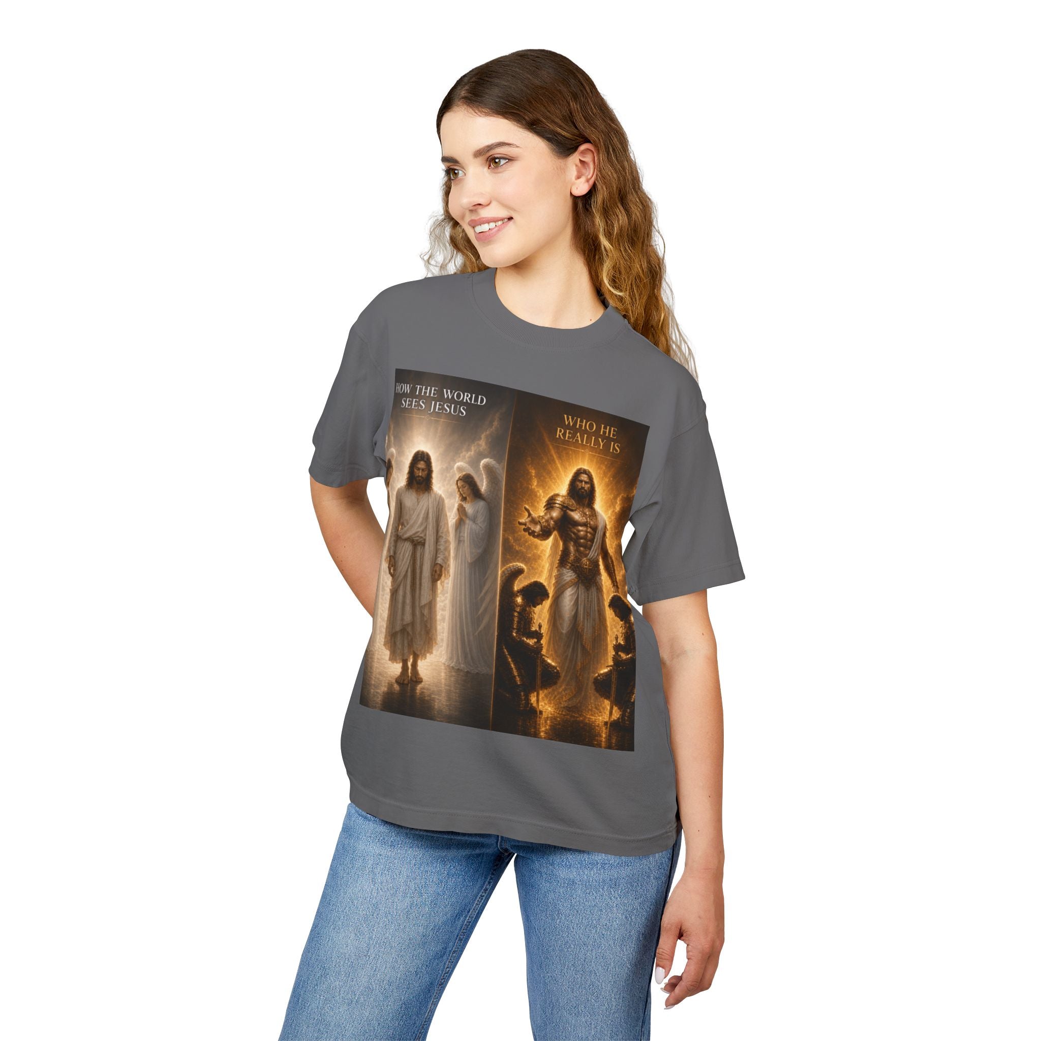 Faith Contrast T‑Shirt — "How the World Sees vs Who He Really Is" Inspirational Tee