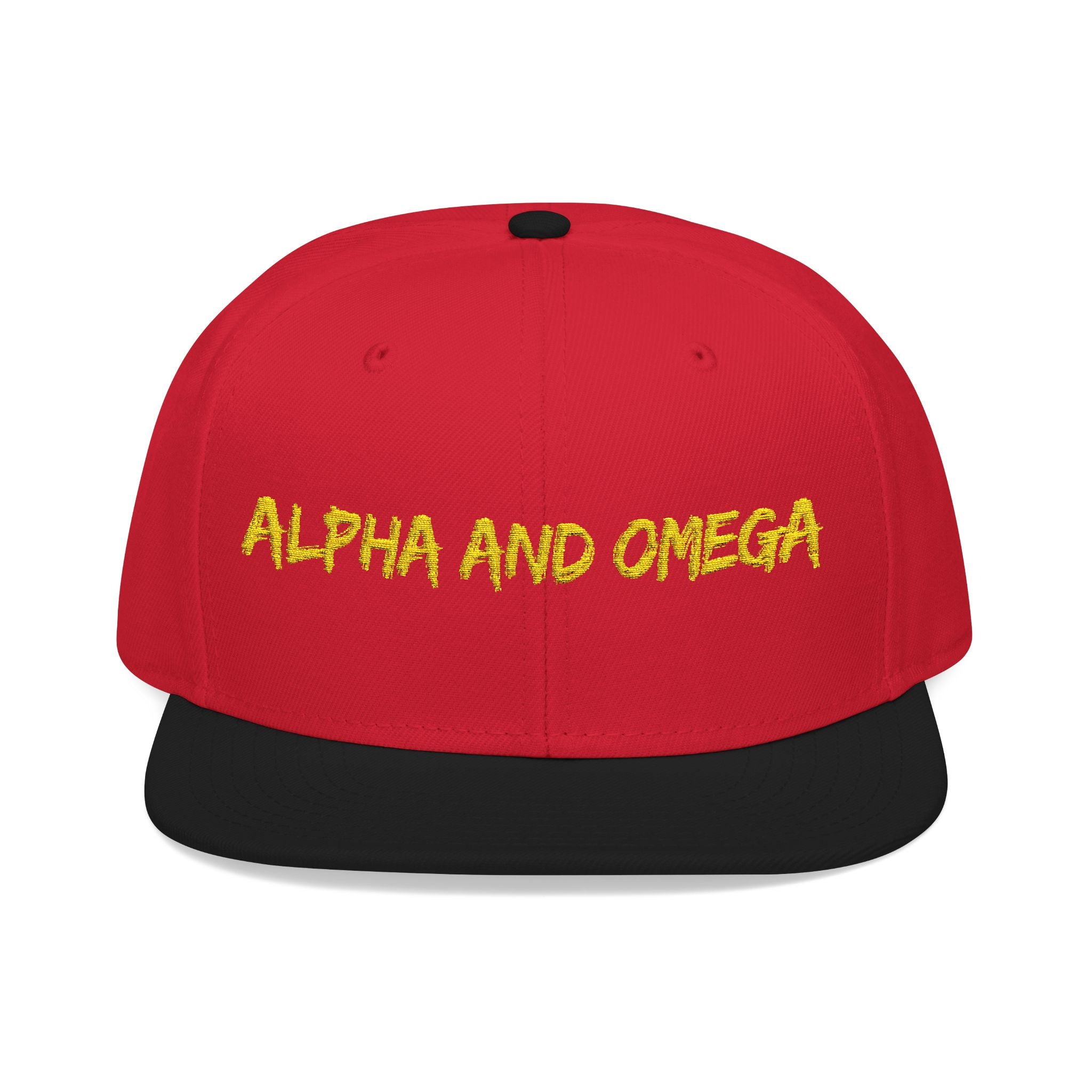 Embroidered "Alpha and Omega" Snapback Hat - Streetwear Trucker Cap