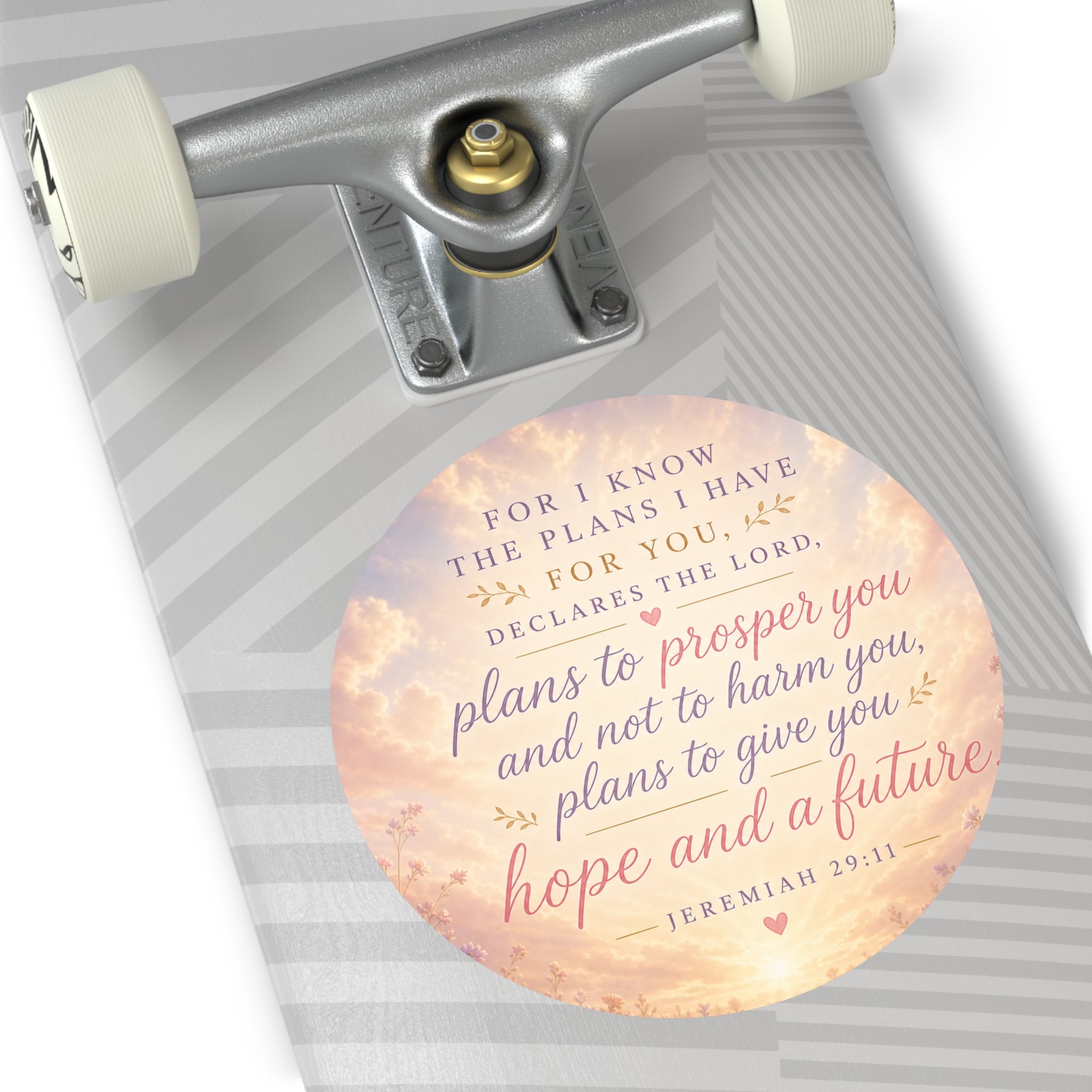 Jeremiah 29:11 Round Vinyl Sticker — "Plans to Prosper You" Inspirational Faith Sticker