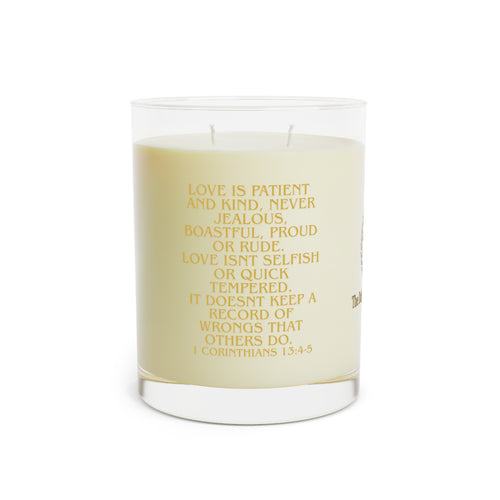 11oz Soy Glass Candle — "Love Is Patient and Kind" Inspirational Verse